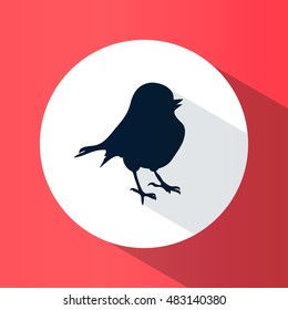 Icon. Bird. Silhouette. Logo. Round. Bright. Flat design.