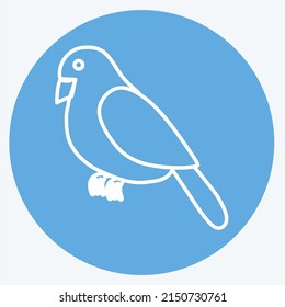 Icon Bird. suitable for animal symbol. blue eyes style. simple design editable. design template vector. simple symbol illustration