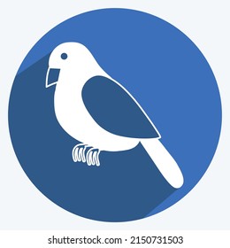 Icon Bird. suitable for animal symbol. long shadow style. simple design editable. design template vector. simple symbol illustration