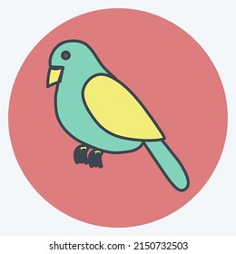 Icon Bird. suitable for animal symbol. color mate style. simple design editable. design template vector. simple symbol illustration