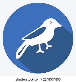 Icon Bird. suitable for Spring symbol. long shadow style. simple design editable. design template vector. simple symbol illustration