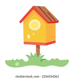 An icon of birdhouse, doodle design 