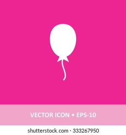 Icon of birthday balloon on Magenta Color Background. Eps-10.
