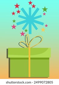 icon birthday box and balloon