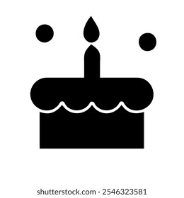 Icon of a birthday cake with candles, symbolizing celebration or birthdays.