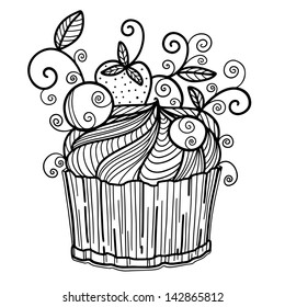 Icon birthday cake isolated - vector