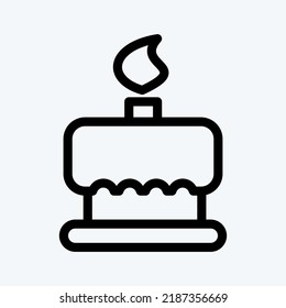 Icon Birthday Cake. suitable for Bakery symbol. line style. simple design editable. design template vector. simple illustration