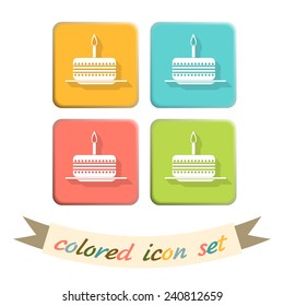 icon birthday cake . symbol of cake. Celebrating the birthday of the loaf .