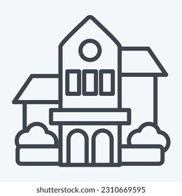 Icon Bishop Museum. related to Hawaii symbol. line style. simple design editable. vector