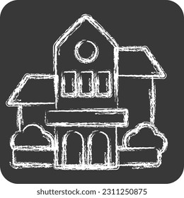 Icon Bishop Museum. related to Hawaii symbol. chalk Style. simple design editable. vector