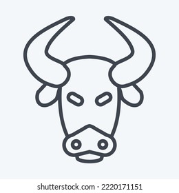 Icon Bison. related to Animal Head symbol. line style. simple design editable. simple illustration. cute. education