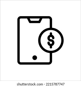 Moneda De Bits De Icono, Esquema, Vector De Ilustración Con Logo De Icono Plano Aislado. Adecuado para diseño web, logotipo, aplicación.
