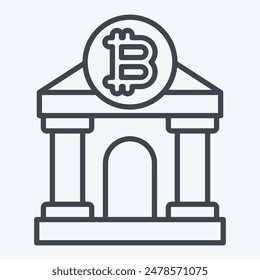 Icon Bitcoin Bank. related to Cryptography symbol. line style. simple design illustration