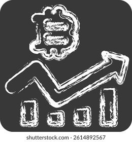 Icon Bitcoin Chart. related to Cryptocurrency symbol. chalk Style