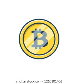 Icon bitcoin. Bitcoin crypto currency vector icon. Modern digital money sign illustration.Vector graphic illustration, isolated on white background.Flat design vector illustration of a business.