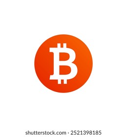 Icono de bitcoin, logotipo de moneda digital con gradiente, signo de dinero.