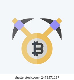 Icon Bitcoin mining Axe. related to Cryptography symbol. flat style. simple design illustration