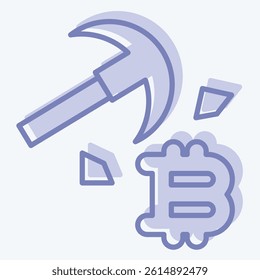 Icon Bitcoin Mining. related to Cryptocurrency symbol. two tone style
