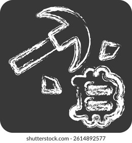 Icon Bitcoin Mining. related to Cryptocurrency symbol. chalk Style