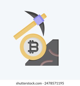 Icon Bitcoin Mining. related to Cryptography symbol. flat style. simple design illustration