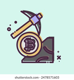 Icon Bitcoin Mining. related to Cryptography symbol. MBE style. simple design illustration