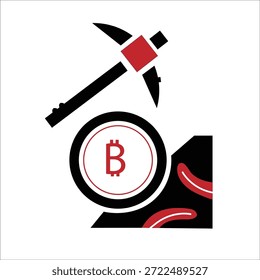 Ícone Bitcoin Mining. relacionado ao símbolo de criptografia. estilo doodle