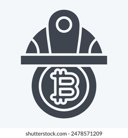 Icon Bitcoin Minor Hat. related to Cryptography symbol. glyph style. simple design illustration