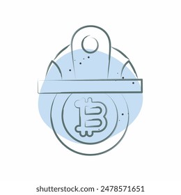 Icon Bitcoin Minor Hat. related to Cryptography symbol. Color Spot Style. simple design illustration