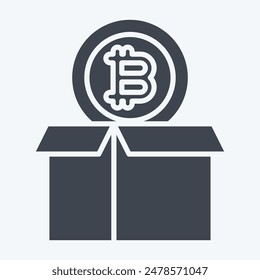 Icon Bitcoin Parcel. related to Cryptography symbol. glyph style. simple design illustration