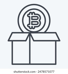 Icon Bitcoin Parcel. related to Cryptography symbol. line style. simple design illustration