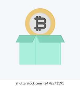 Icon Bitcoin Parcel. related to Cryptography symbol. flat style. simple design illustration