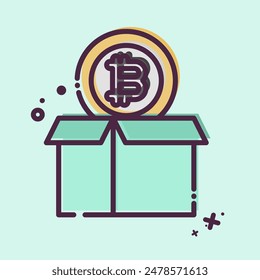 Icon Bitcoin Parcel. related to Cryptography symbol. MBE style. simple design illustration