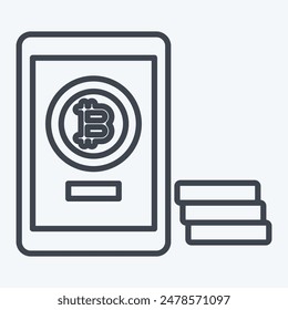 Icon Bitcoin Payment. related to Cryptography symbol. line style. simple design illustration