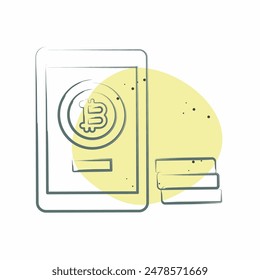 Icon Bitcoin Payment. related to Cryptography symbol. Color Spot Style. simple design illustration