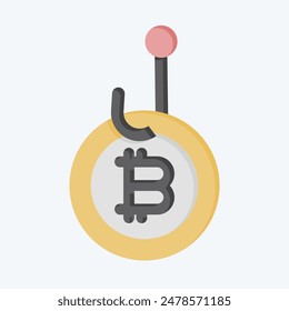 Icon Bitcoin Phising. related to Cryptography symbol. flat style. simple design illustration