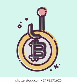 Icon Bitcoin Phising. related to Cryptography symbol. MBE style. simple design illustration