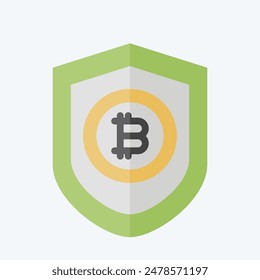 Icon Bitcoin Protection. related to Cryptography symbol. flat style. simple design illustration