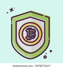 Icon Bitcoin Protection. related to Cryptography symbol. MBE style. simple design illustration