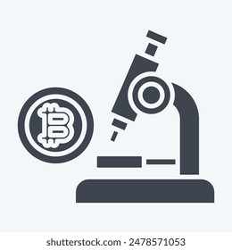 Icon Bitcoin Research. related to Cryptography symbol. glyph style. simple design illustration