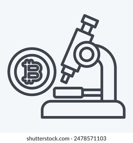 Icon Bitcoin Research. related to Cryptography symbol. line style. simple design illustration