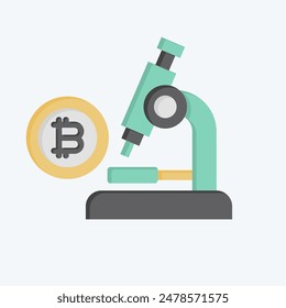 Icon Bitcoin Research. related to Cryptography symbol. flat style. simple design illustration