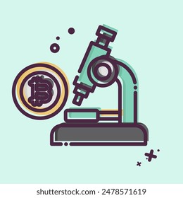 Icon Bitcoin Research. related to Cryptography symbol. MBE style. simple design illustration