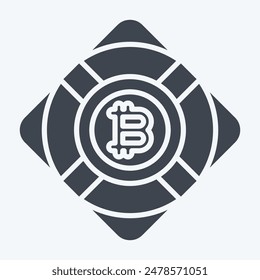 Icon Bitcoin Safety. related to Cryptography symbol. glyph style. simple design illustration