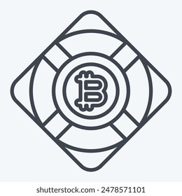 Icon Bitcoin Safety. related to Cryptography symbol. line style. simple design illustration