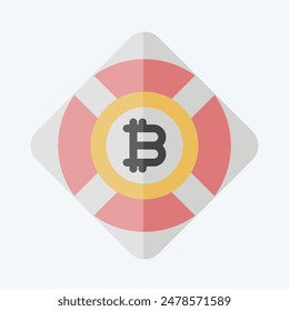 Icon Bitcoin Safety. related to Cryptography symbol. flat style. simple design illustration