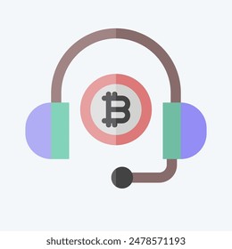 Icon Bitcoin Support. related to Cryptography symbol. flat style. simple design illustration