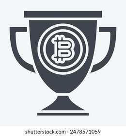 Icon Bitcoin Trophy. related to Cryptography symbol. glyph style. simple design illustration