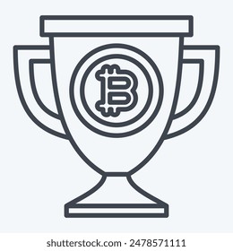 Icon Bitcoin Trophy. related to Cryptography symbol. line style. simple design illustration