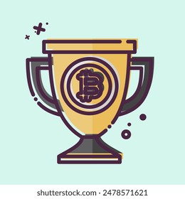 Icon Bitcoin Trophy. related to Cryptography symbol. MBE style. simple design illustration