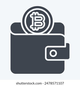 Icon Bitcoin Wallet. related to Cryptography symbol. glyph style. simple design illustration